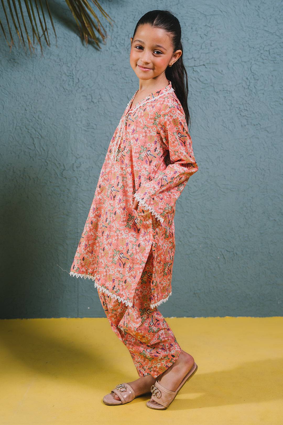 Zellbury Girls | 2 Piece Lawn | Kurta Trouser - 2424 by Maria Faisal - Registered Vendor of : Zellbury Girls - type : Kids Clothes - 100% original wedding dresses