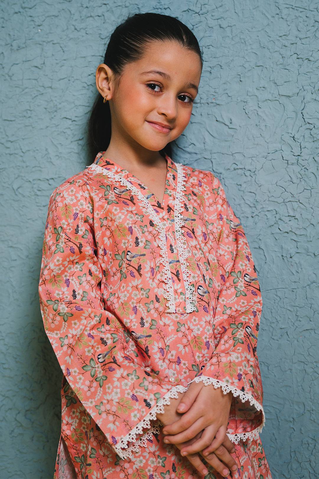 Zellbury Girls | 2 Piece Lawn | Kurta Trouser - 2424 by Maria Faisal - Registered Vendor of : Zellbury Girls - type : Kids Clothes - 100% original wedding dresses