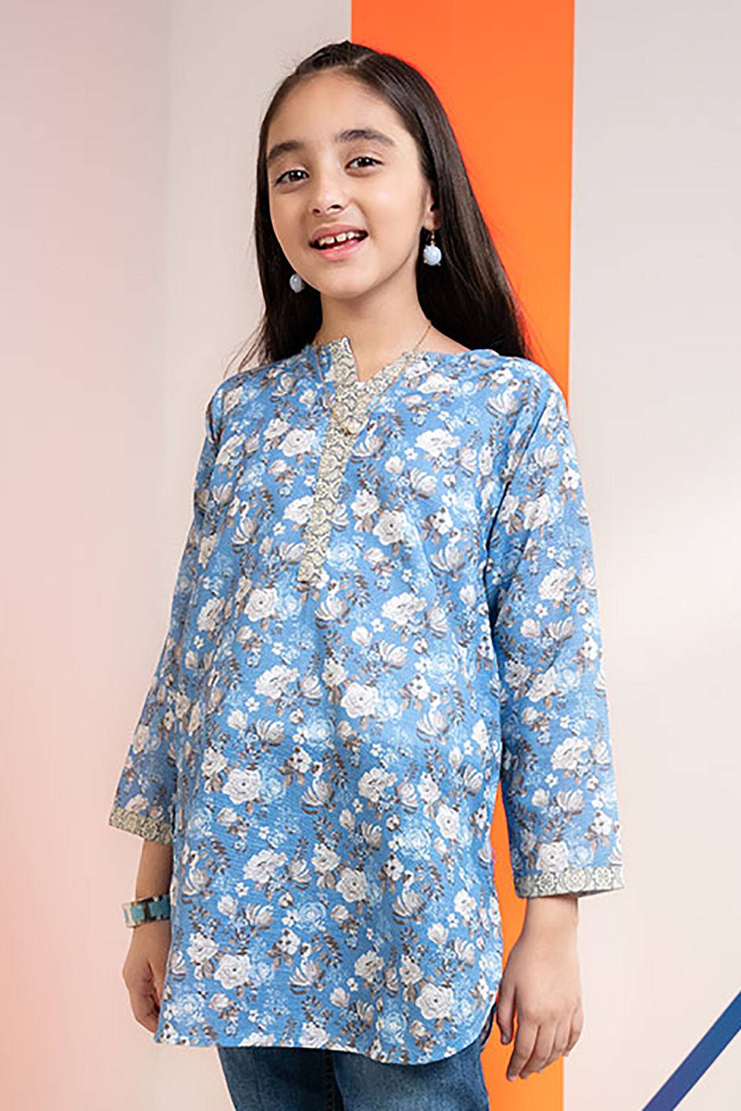 Zellbury Girls | 1 Piece Khaddar | Kurta - 1219 by Maria Faisal - Registered Vendor of : Zellbury Girls - type : Kids Clothes - 100% original wedding dresses
