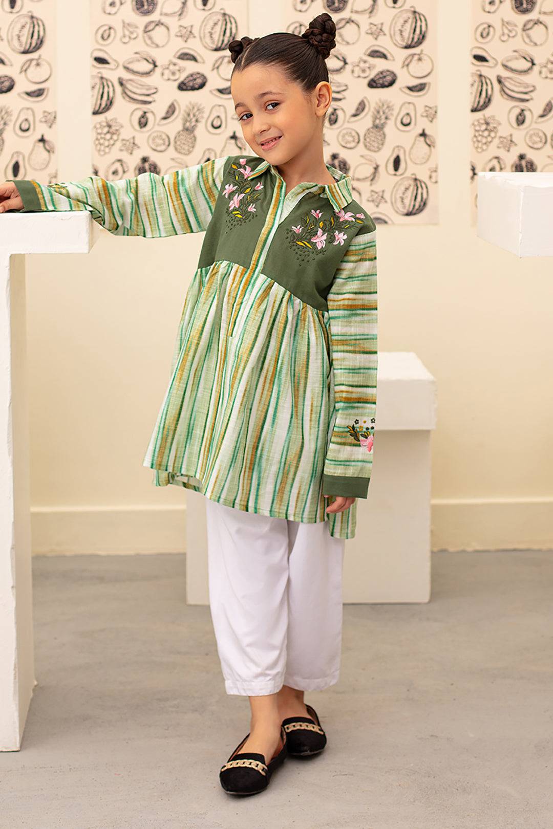 Zellbury Girls | 1 Piece Khaddar | Kurta - 1227 by Maria Faisal - Registered Vendor of : Zellbury Girls - type : Kids Clothes - 100% original wedding dresses