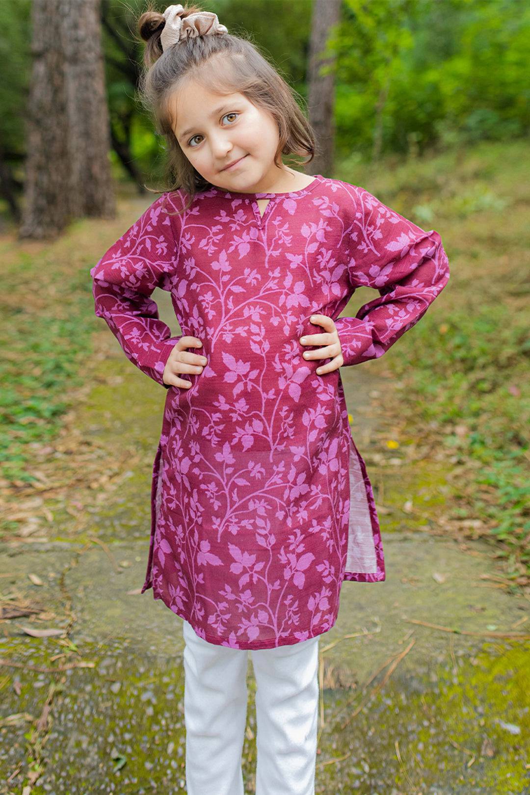 Zellbury Girls | 1 Piece Khaddar | Kurta - 1159 by Maria Faisal - Registered Vendor of : Zellbury Girls - type : Kids Clothes - 100% original wedding dresses