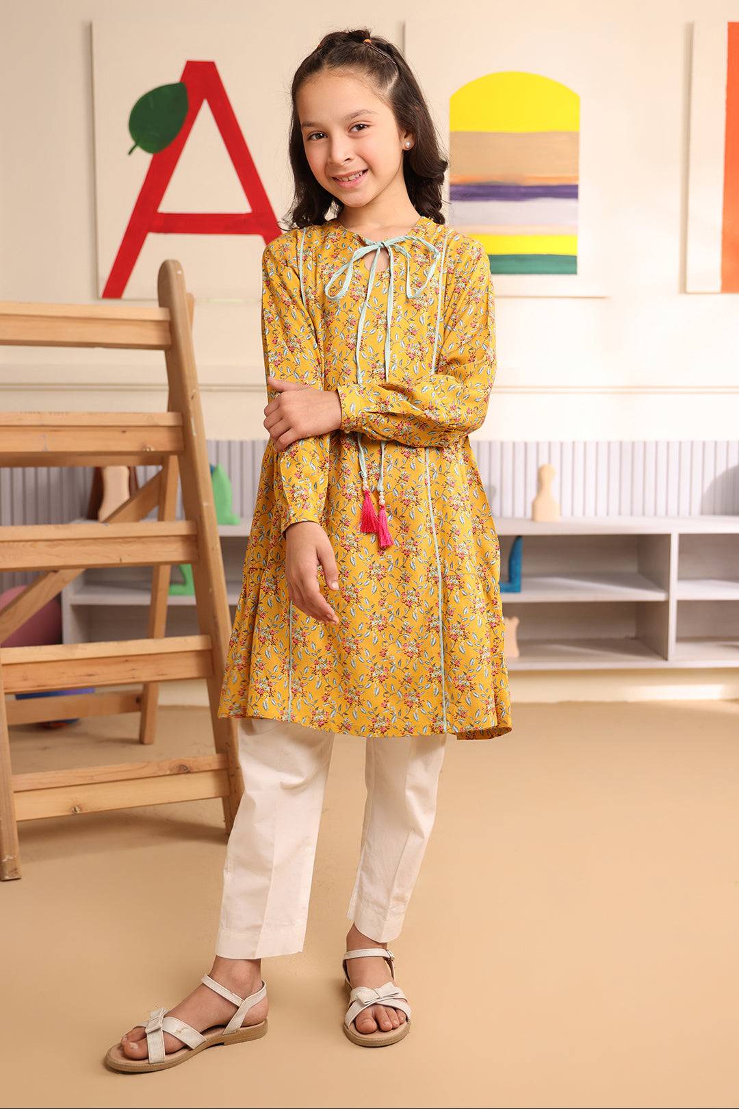 Zellbury Girls | 1 Piece Viscose | Kurta - 1723 by Maria Faisal - Registered Vendor of : Zellbury Girls - type : Kids Clothes - 100% original wedding dresses