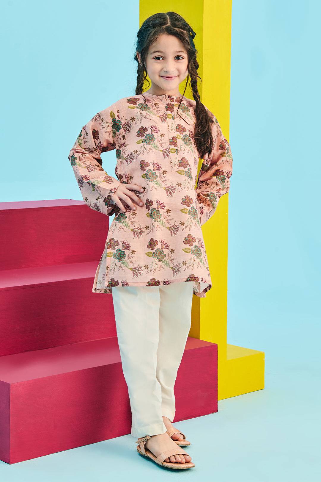 Zellbury Girls | 1 Piece Khaddar | Kurta - 1732 by Maria Faisal - Registered Vendor of : Zellbury Girls - type : Kids Clothes - 100% original wedding dresses