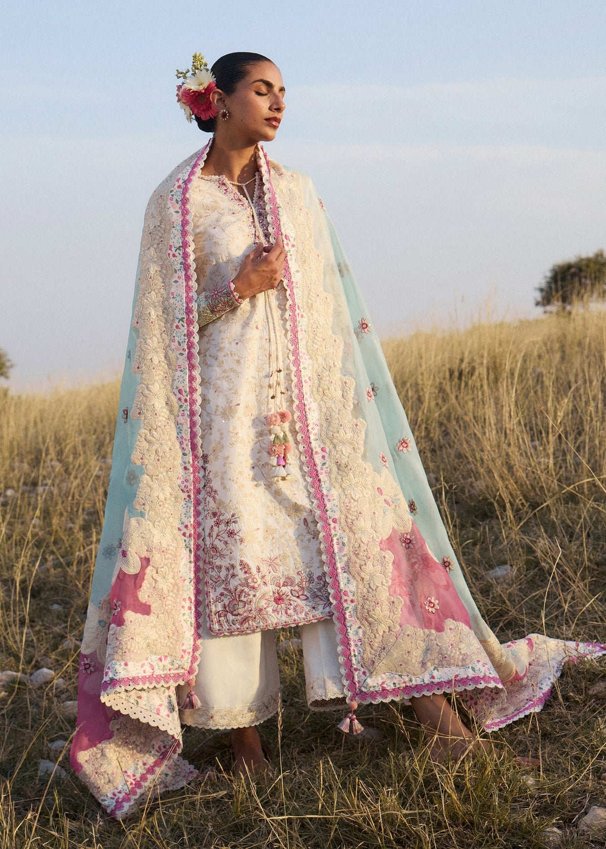 Hussain Rehar | Jinan 26 |Gauri - Luxury Dress - available at Maria Faisal in UK and USA.