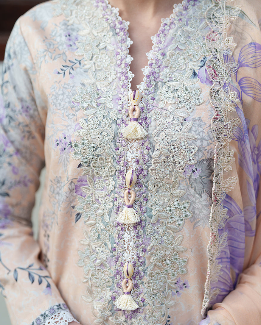 Roheenaz | Whispered Florals | Gentle Breeze - Casual Dress - available at Maria Faisal in UK and USA.