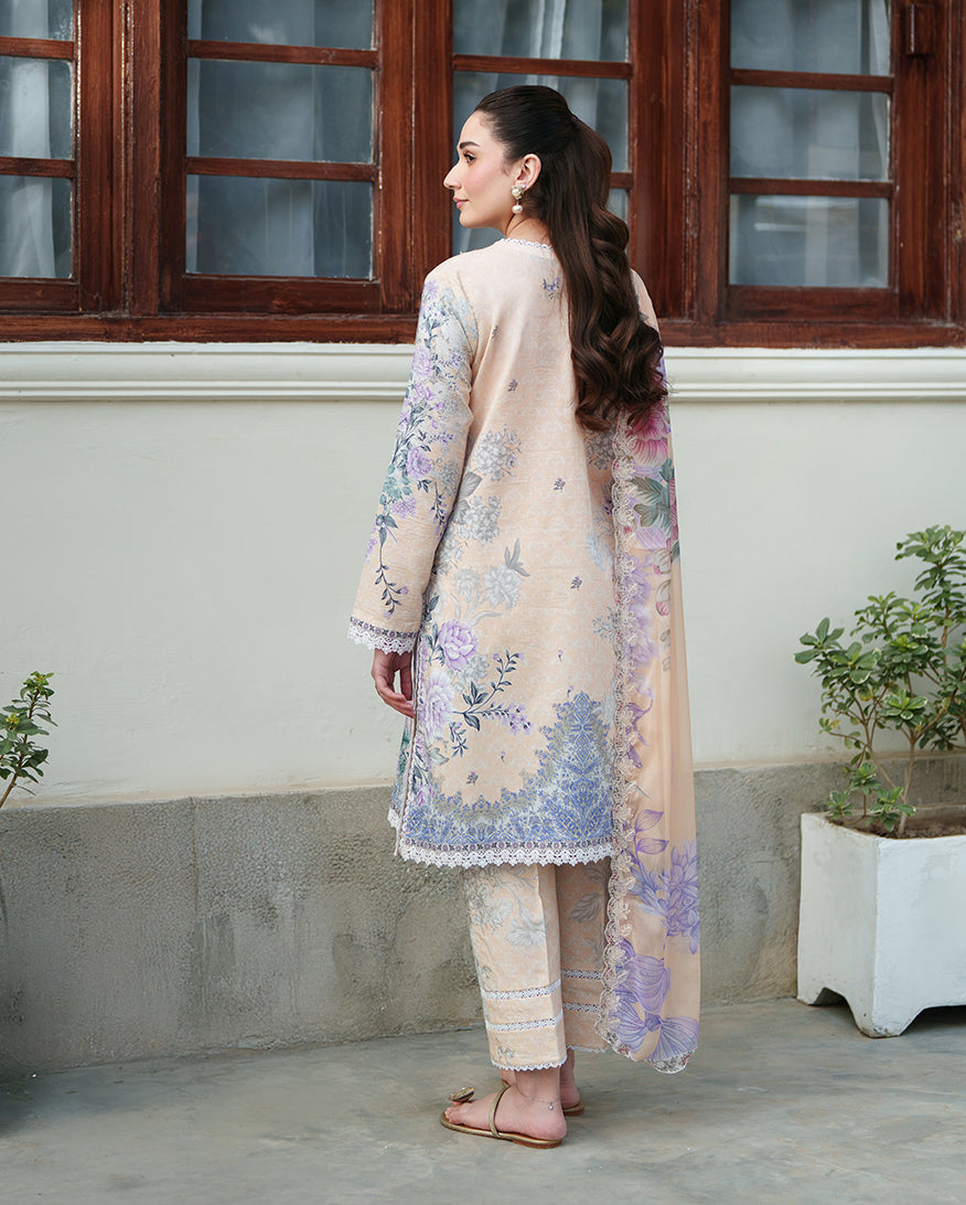 Roheenaz | Whispered Florals | Gentle Breeze - Casual Dress - available at Maria Faisal in UK and USA.