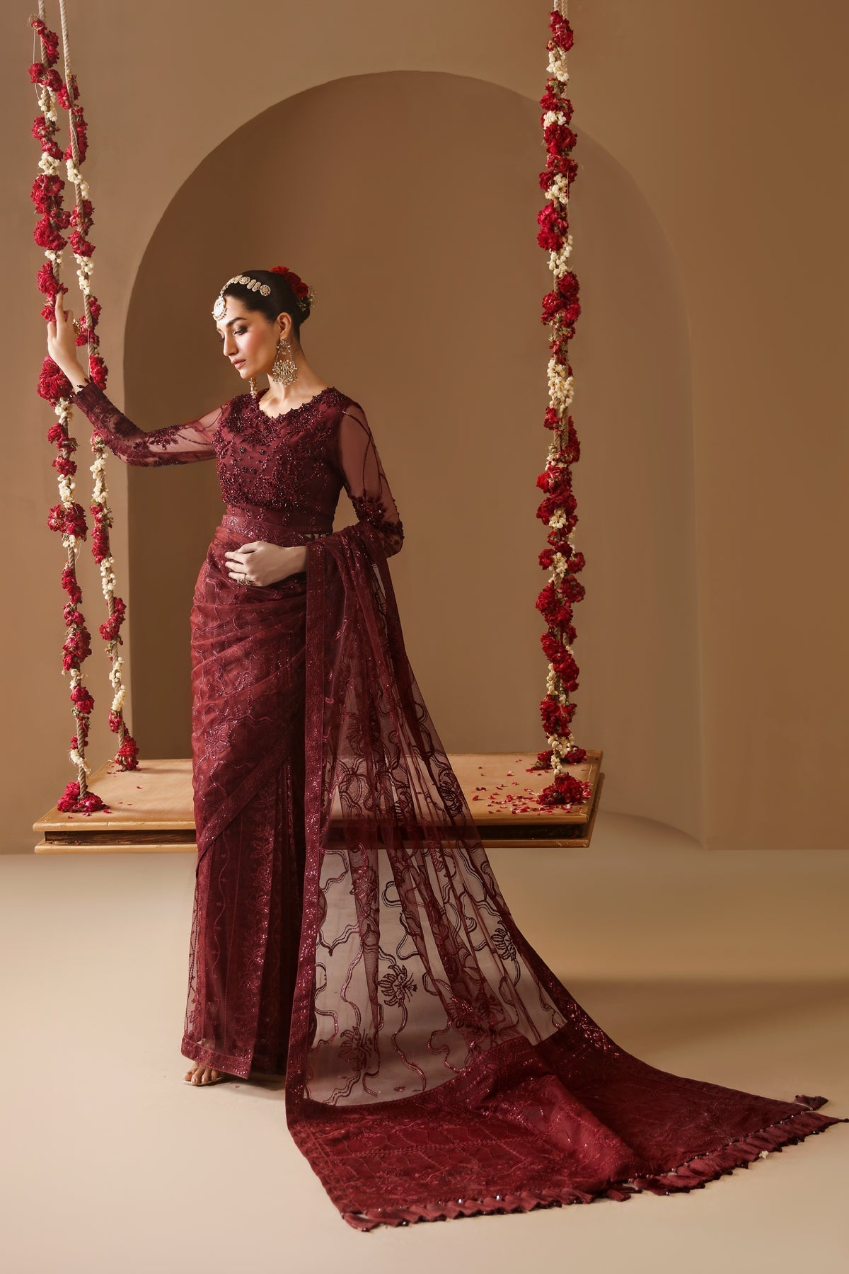 Alizeh | Reena Wedding Formals | AF-HM-4022-GULAB - Designer Dress with Intricate embroidery and embellishments. Shop elegent wedding dress at Maria Faisal.