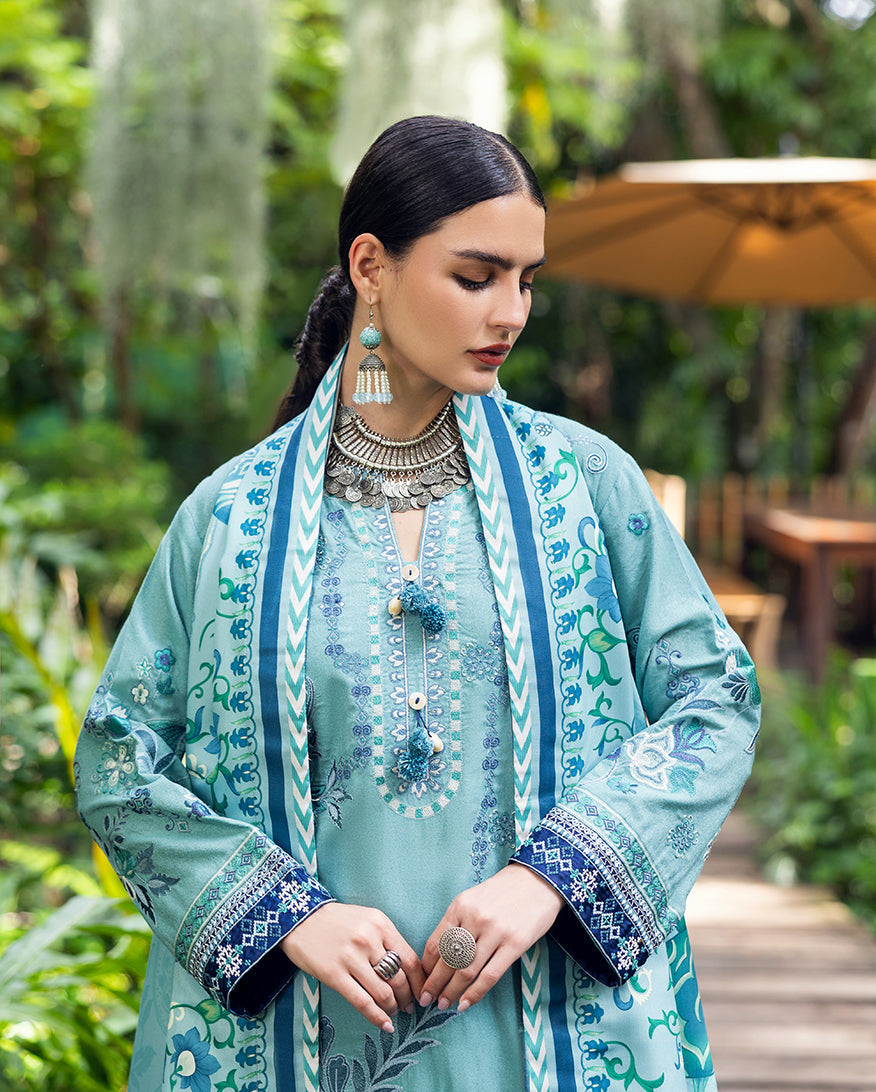 Mushq | Hemline Karandi | Glided Hour - Casual Dress - available at Maria Faisal in UK and USA.