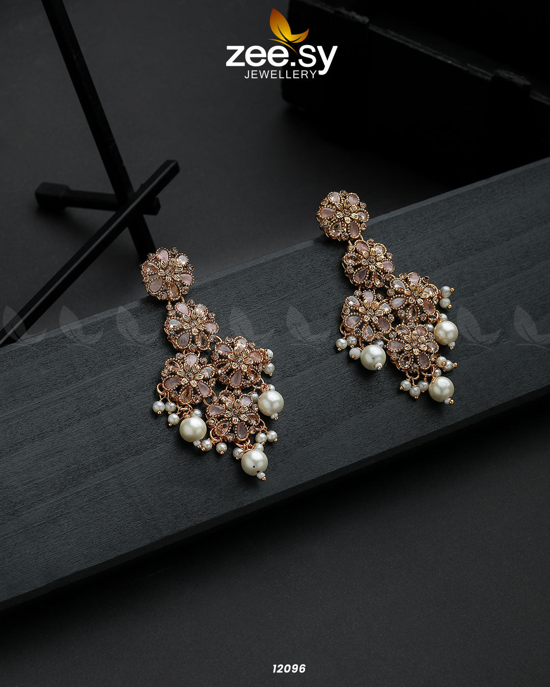 Golden Orchid Elegance - Earrings 