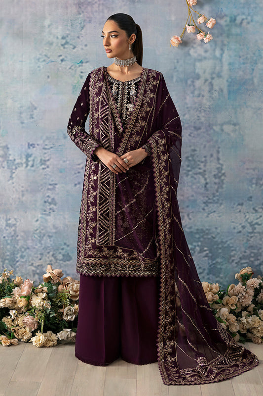 Gulaal | Celeste Velvet 24 | Plum - Ladies Clothes - Maria Faisal