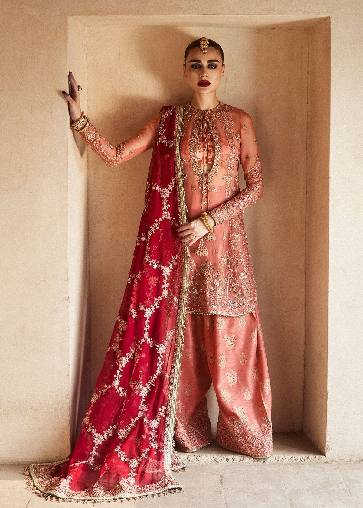 Hussain Rehar | Festive Formals 24 |  Romawi - Designer Dress with Intricate embroidery and embellishments. Shop elegent wedding dress at Maria Faisal.