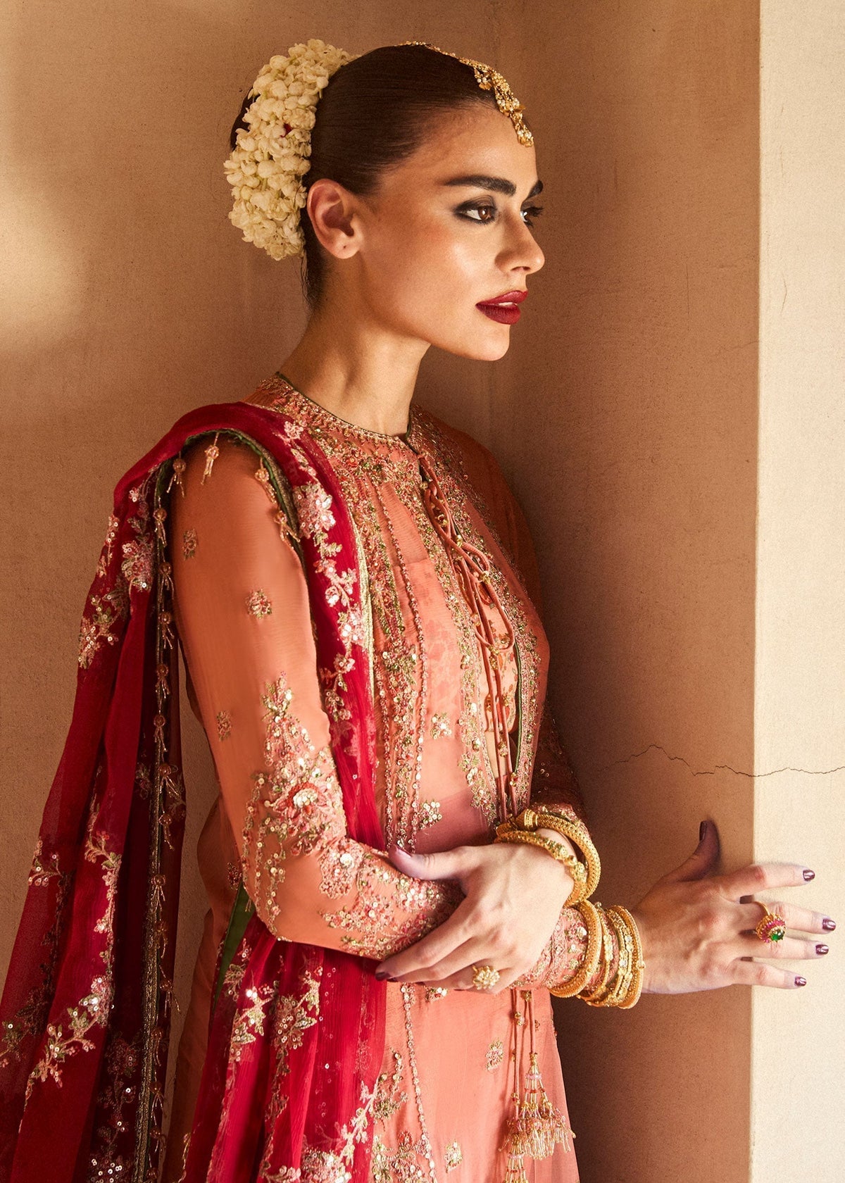 Hussain Rehar | Festive Formals 24 |  Romawi - Designer Dress with Intricate embroidery and embellishments. Shop elegent wedding dress at Maria Faisal.