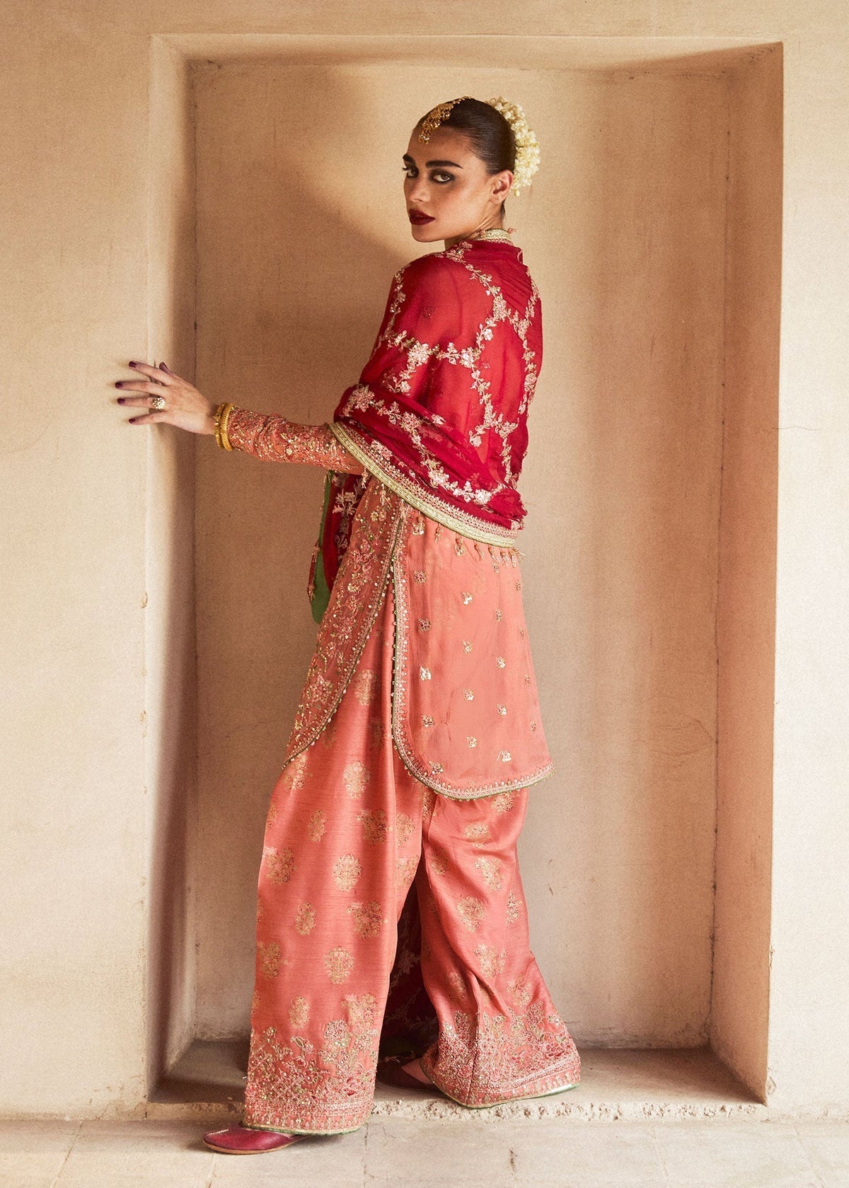 Hussain Rehar | Festive Formals 24 |  Romawi - Designer Dress with Intricate embroidery and embellishments. Shop elegent wedding dress at Maria Faisal.