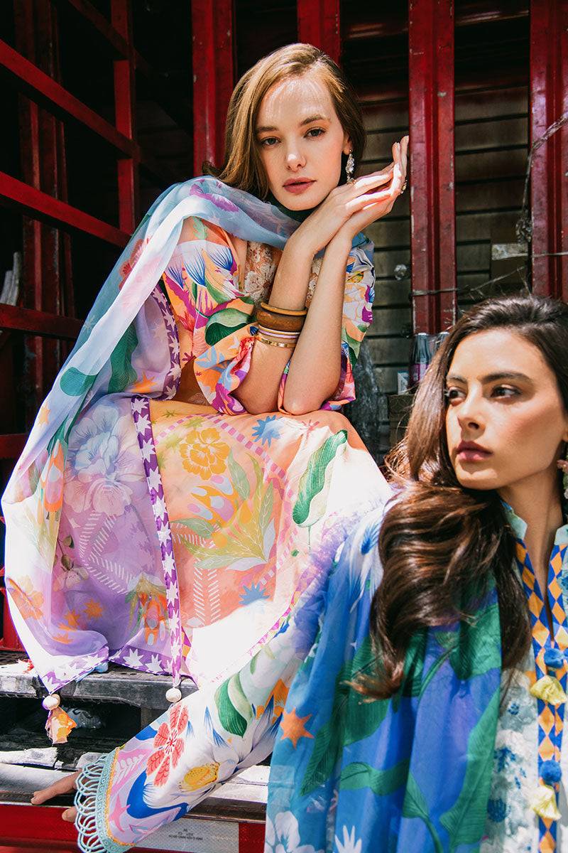 Mushq | La Dolce Hemline Prints 25 | Angels Song by Maria Faisal - Registered Vendor of : Mushq - type : Ladies Clothes - 100% original wedding dresses