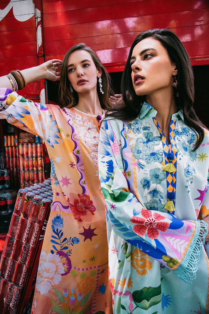 Mushq | La Dolce Hemline Prints 25 | Angels Song by Maria Faisal - Registered Vendor of : Mushq - type : Ladies Clothes - 100% original wedding dresses