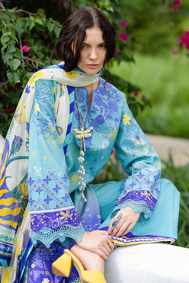 Mushq | Mirasol Printed Cambric | Mar Azul - Ladies Clothes - Maria Faisal