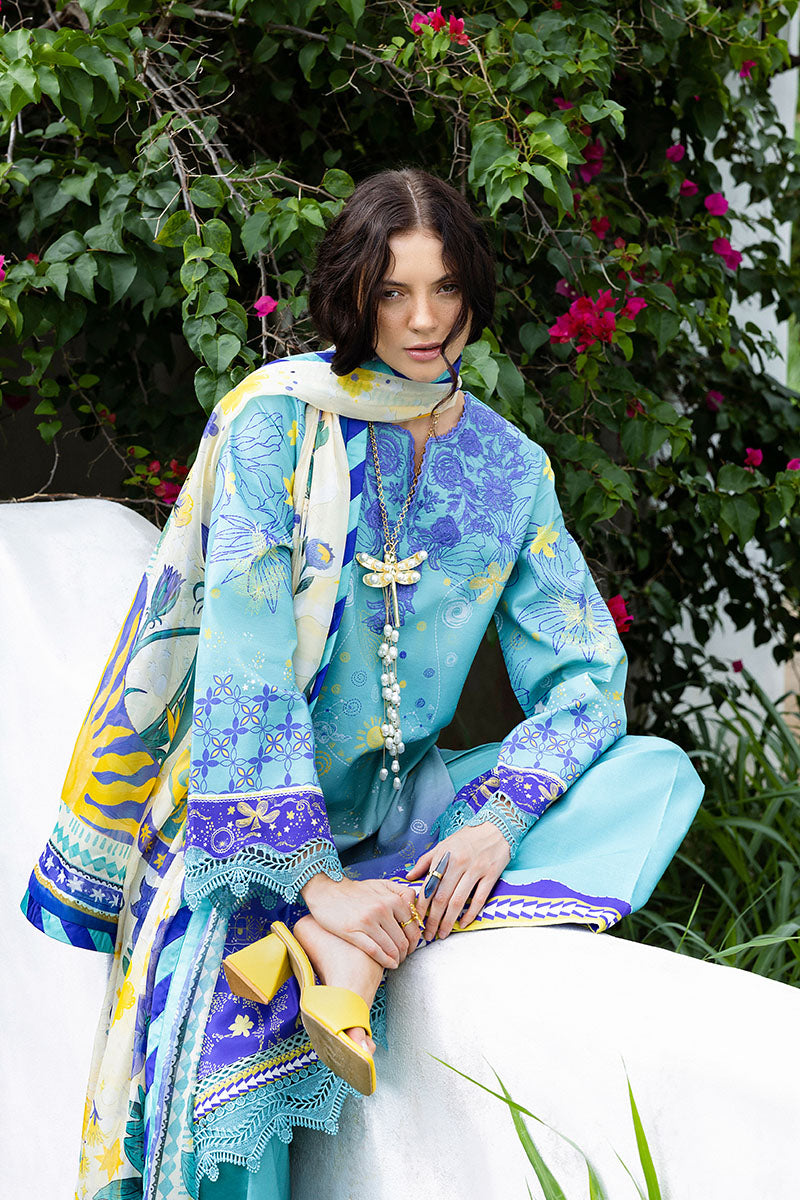 Mushq | Mirasol Printed Cambric | Mar Azul - Ladies Clothes - Maria Faisal