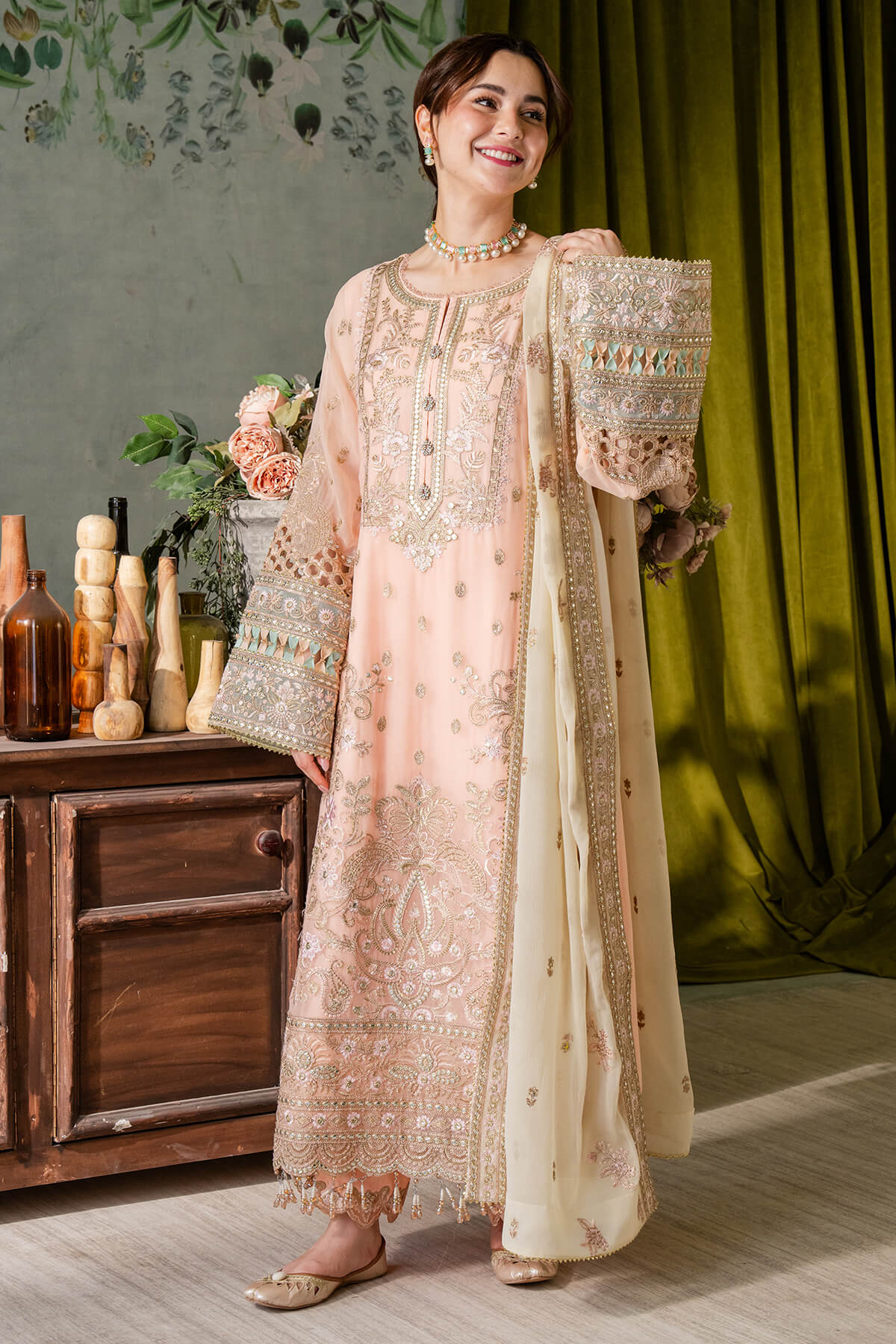 Imrozia Premium | Naina Chiffon | I-193 Kashud - Ladies Clothes - Maria Faisal