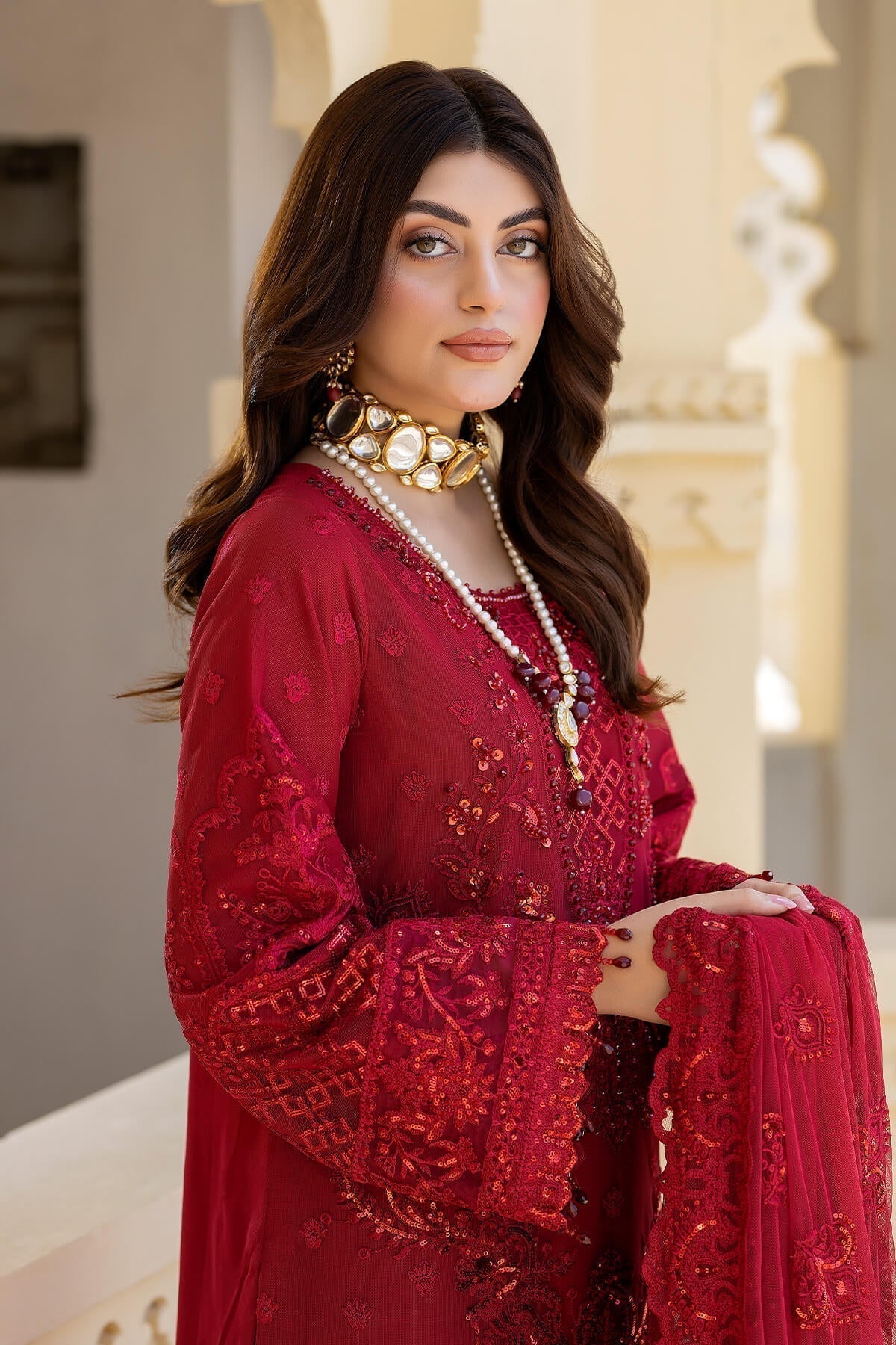 Imrozia Premium | Baad e Saba Formals | IP-56 Jalwa - Designer Dress with Intricate embroidery and embellishments. Shop elegent wedding dress at Maria Faisal.