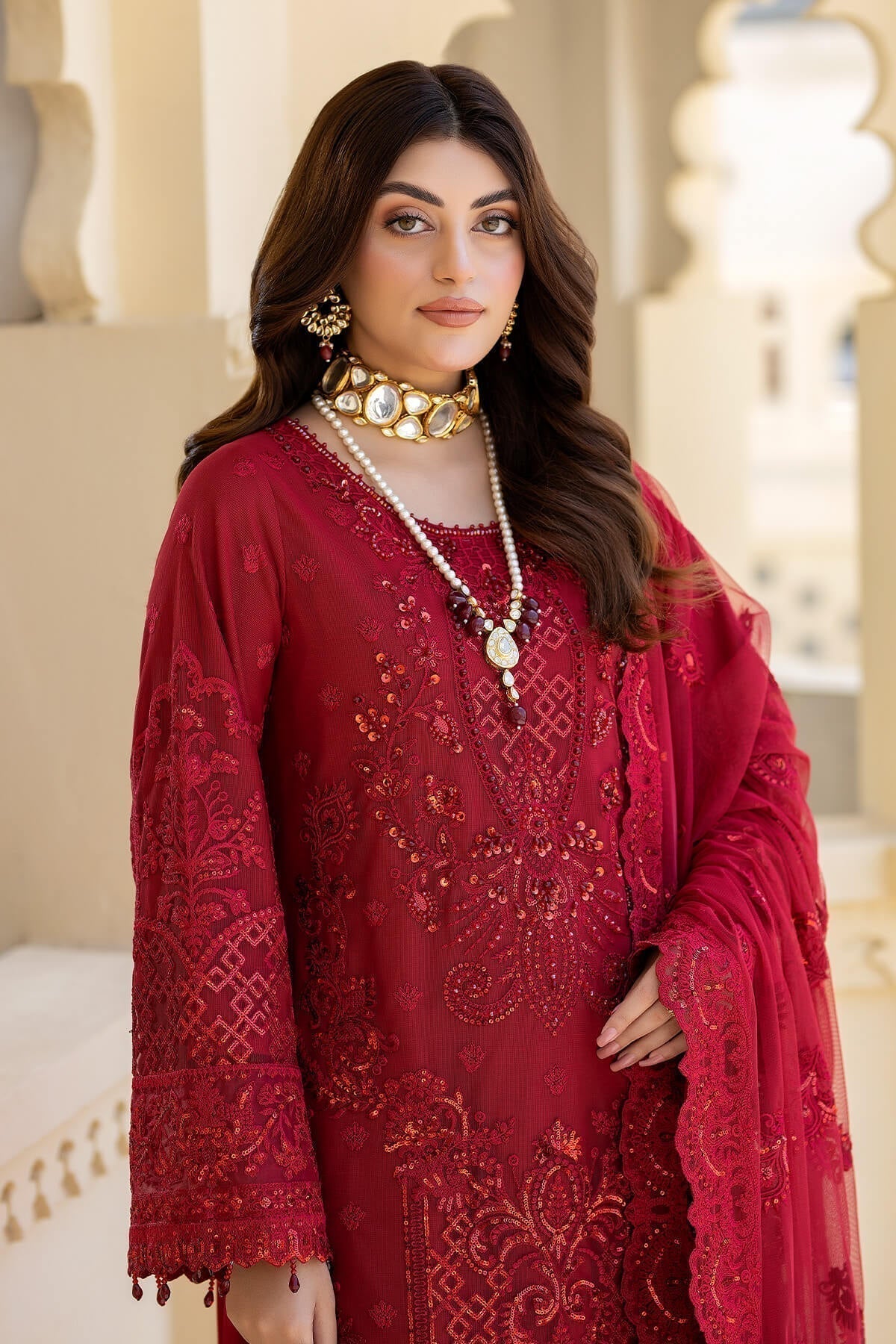 Imrozia Premium | Baad e Saba Formals | IP-56 Jalwa - Designer Dress with Intricate embroidery and embellishments. Shop elegent wedding dress at Maria Faisal.