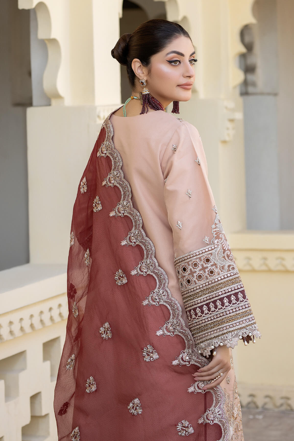 Imrozia Premium | Baad e Saba Formals | IP-58 Haseen - Designer Dress with Intricate embroidery and embellishments. Shop elegent wedding dress at Maria Faisal.