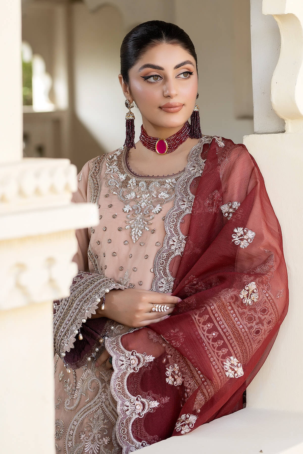 Imrozia Premium | Baad e Saba Formals | IP-58 Haseen - Designer Dress with Intricate embroidery and embellishments. Shop elegent wedding dress at Maria Faisal.