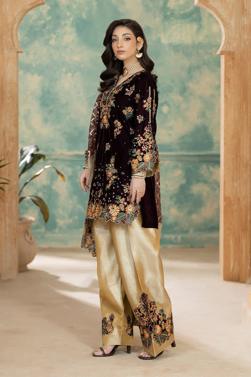 Imrozia Premium | Rukh e Makhmal | Roshni - Formal Dress - available at Maria Faisal in UK and USA.