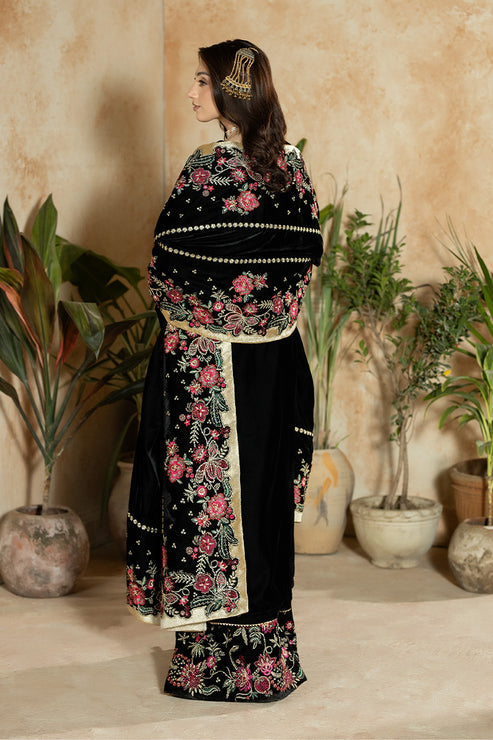 Imrozia Premium | Rukh e Makhmal | Mehrak - Formal Dress - available at Maria Faisal in UK and USA.