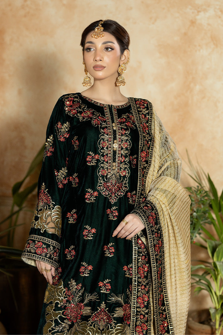 Imrozia Premium | Rukh e Makhmal | Мehekti - Formal Dress - available at Maria Faisal in UK and USA.