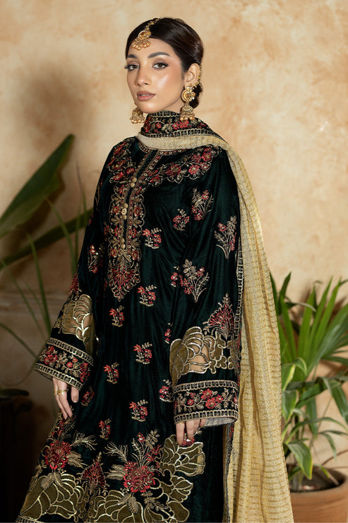 Imrozia Premium | Rukh e Makhmal | Мehekti - Formal Dress - available at Maria Faisal in UK and USA.