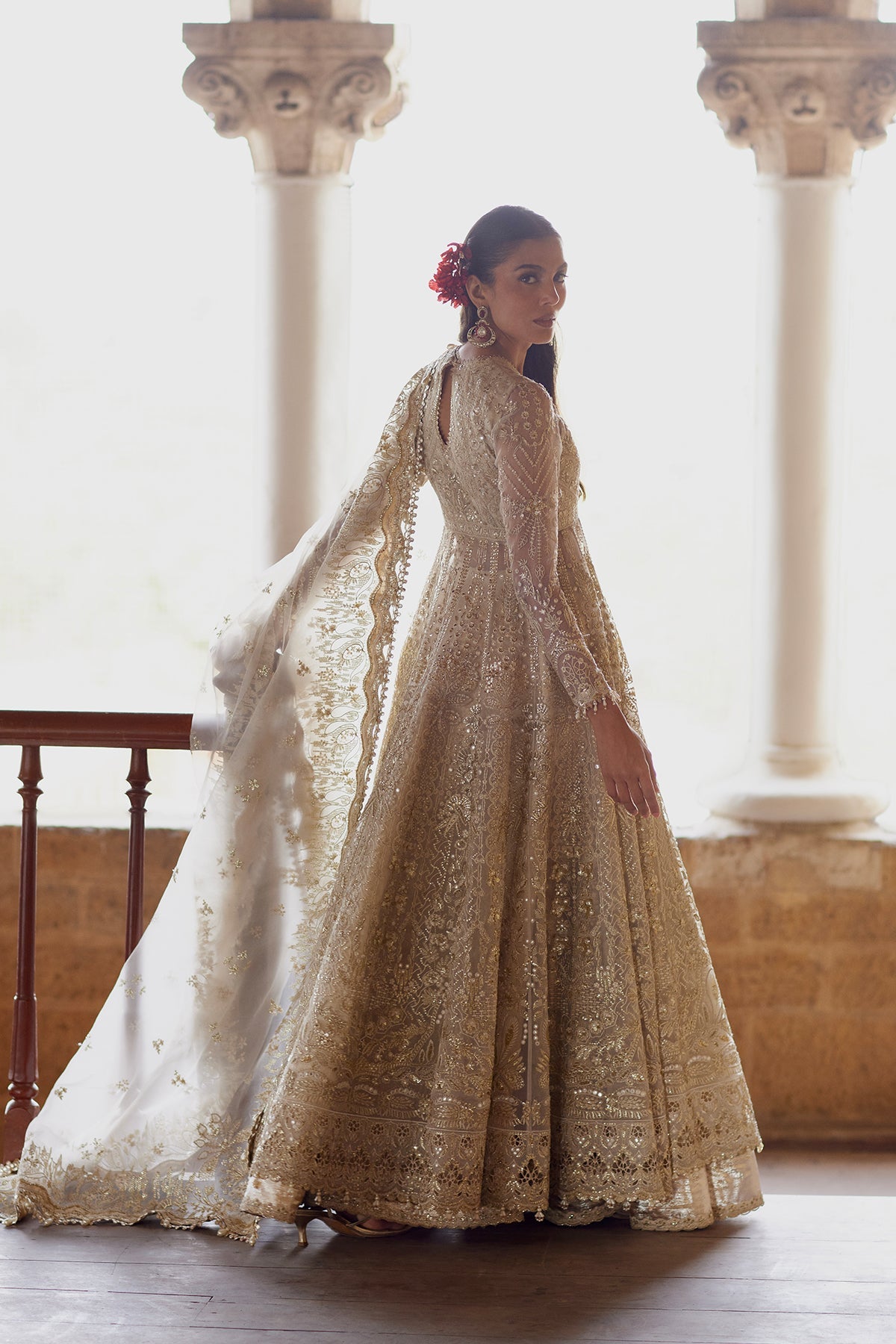 Afrozeh | Dastangoi Wedding Formals | Hikayat - Wedding Dress - available at Maria Faisal in UK and USA.