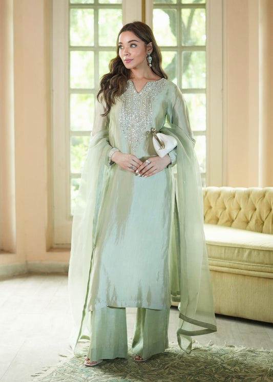 Mahum Asad | The Color Edit | CELESTE - Formal Dress - available at Maria Faisal in UK and USA.