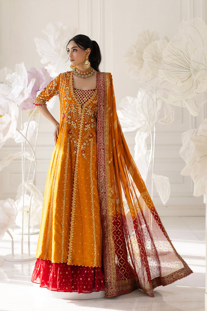 Mina Hassan | Festive Dholki 25 | Afra - Wedding Dress - available at Maria Faisal in UK and USA.