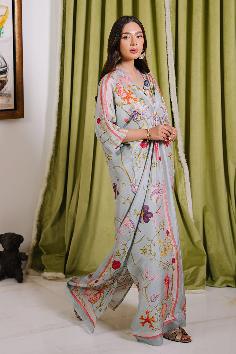 Mina Hassan | Signature Luxe 25 | Botanical Dreams Kaftan - Formal Dress - available at Maria Faisal in UK and USA.