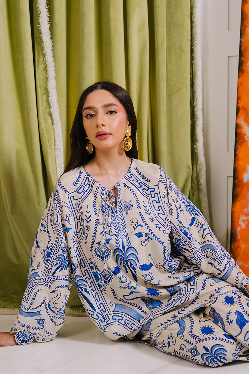 Mina Hassan | Signature Luxe 25 | Grecian Ink - RTS - Formal Dress - available at Maria Faisal in UK and USA.