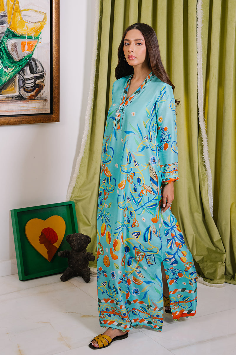 Mina Hassan | Signature Luxe 25 | Amalfi Treat Kaftan - RTS - Formal Dress - available at Maria Faisal in UK and USA.