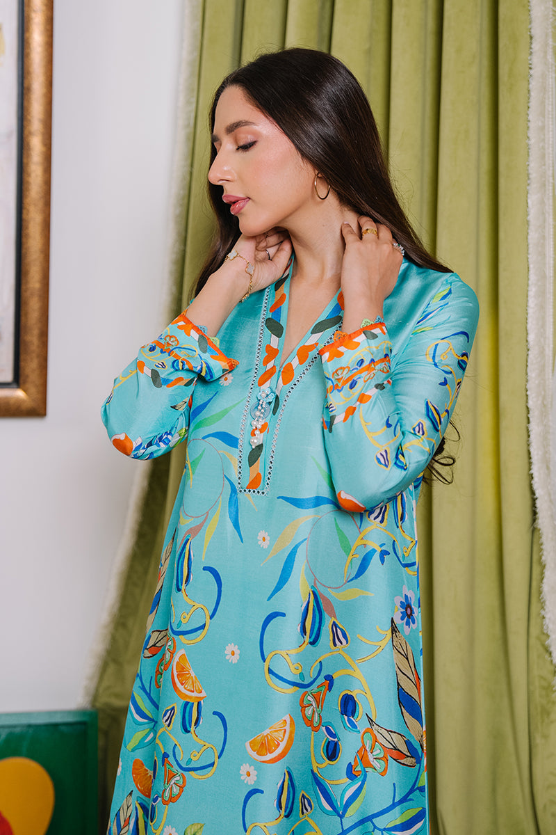 Mina Hassan | Signature Luxe 25 | Amalfi Treat Kaftan - RTS - Formal Dress - available at Maria Faisal in UK and USA.