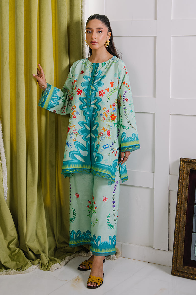 Mina Hassan | Signature Luxe 25 | Mint Garden - Formal Dress - available at Maria Faisal in UK and USA.