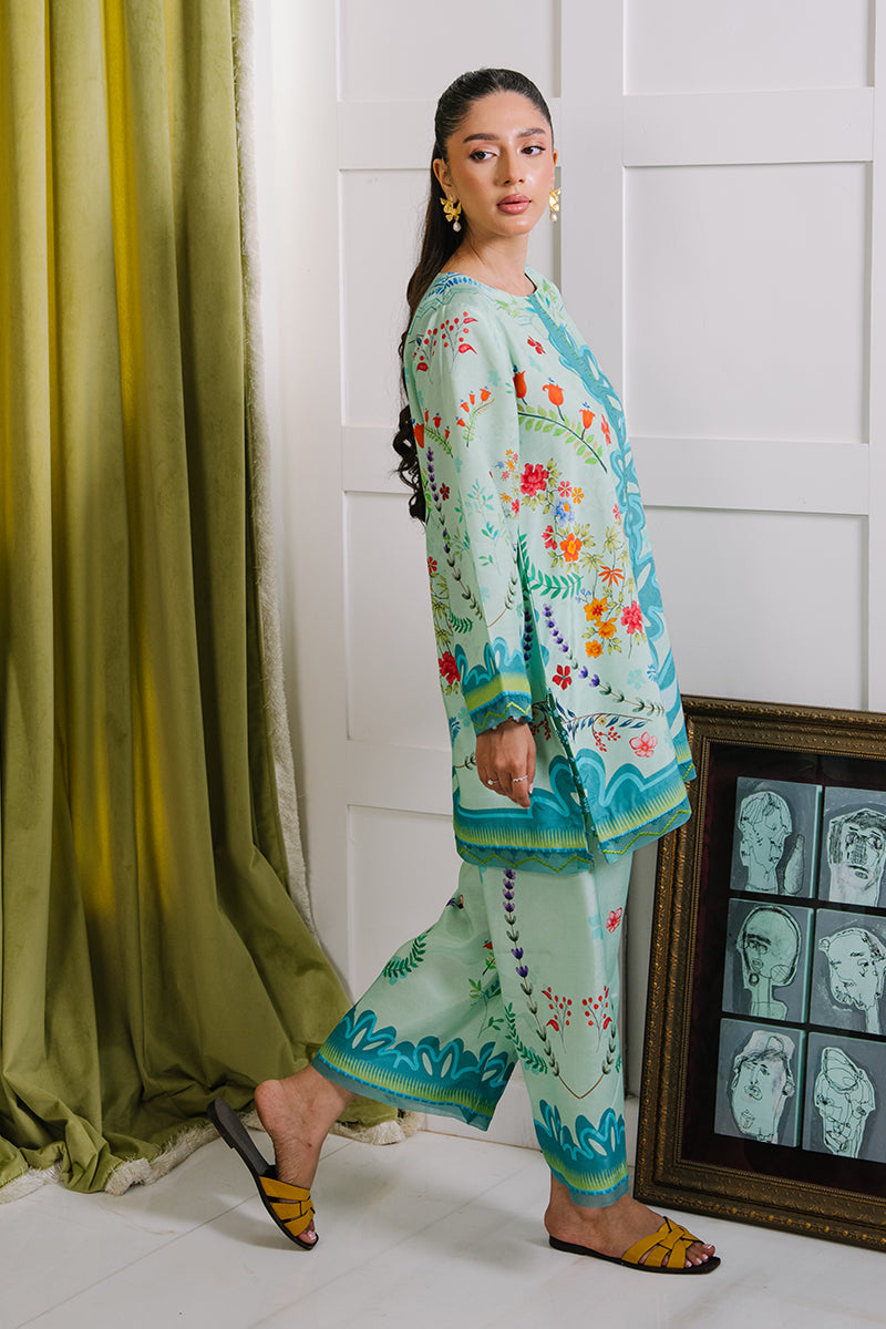 Mina Hassan | Signature Luxe 25 | Mint Garden - Formal Dress - available at Maria Faisal in UK and USA.