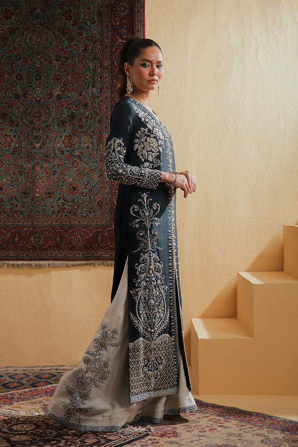 Shamaeel Ansari | Majestic Legacy | Midnight Grace - Bridal Dress - available at Maria Faisal in UK and USA.