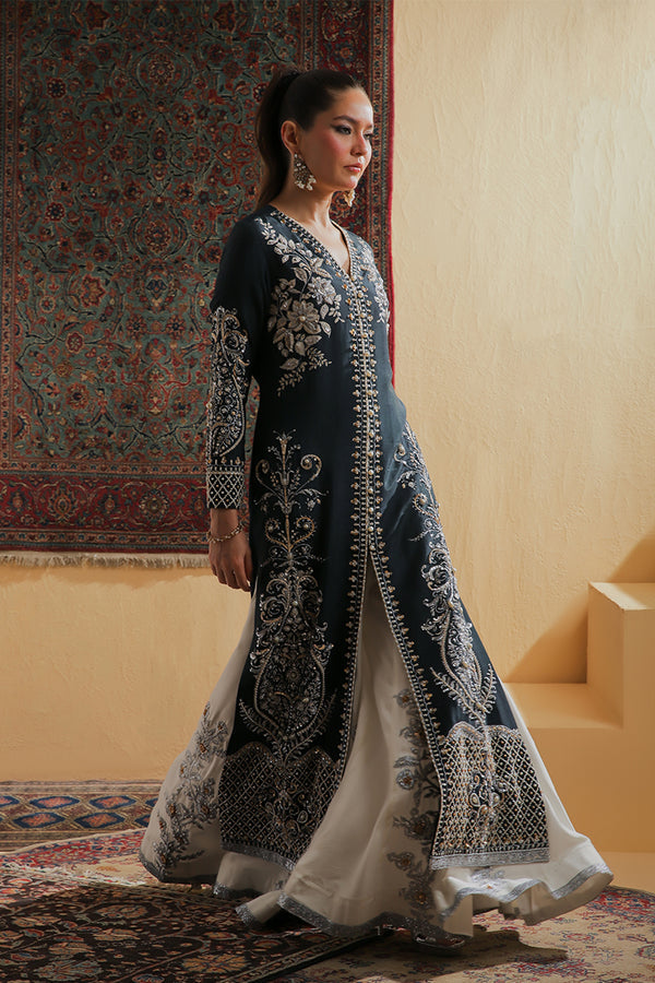Shamaeel Ansari | Majestic Legacy | Midnight Grace - Bridal Dress - available at Maria Faisal in UK and USA.