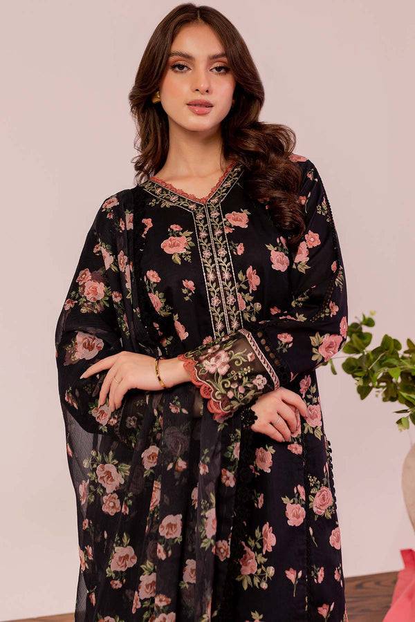 Farasha | Printed Essentials | Black Scarlet by Maria Faisal - Registered Vendor of : Farasha - type : Ladies Clothes - 100% original wedding dresses