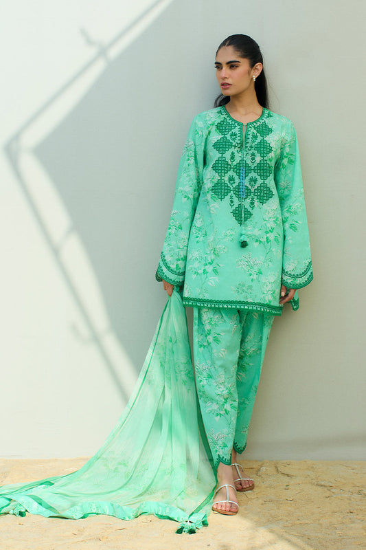 Sania Maskatiya | Luxury Lawn 25 | Azur (B) - Ladies Clothes - Maria Faisal