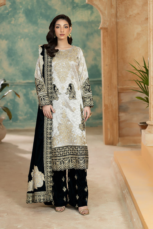 Imrozia Premium | Rukh e Makhmal |  Firaaq - Formal Dress - available at Maria Faisal in UK and USA.