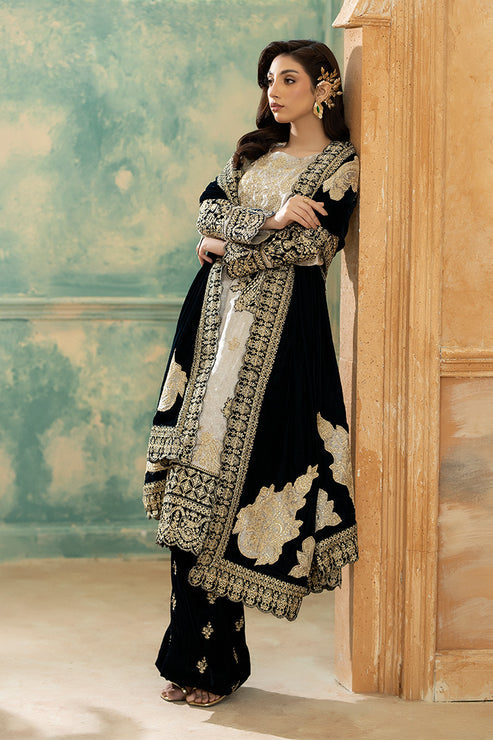 Imrozia Premium | Rukh e Makhmal |  Firaaq - Formal Dress - available at Maria Faisal in UK and USA.