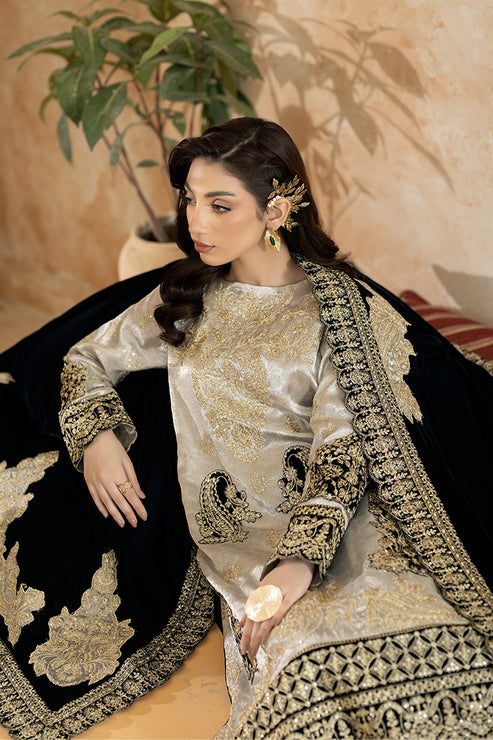 Imrozia Premium | Rukh e Makhmal |  Firaaq - Formal Dress - available at Maria Faisal in UK and USA.