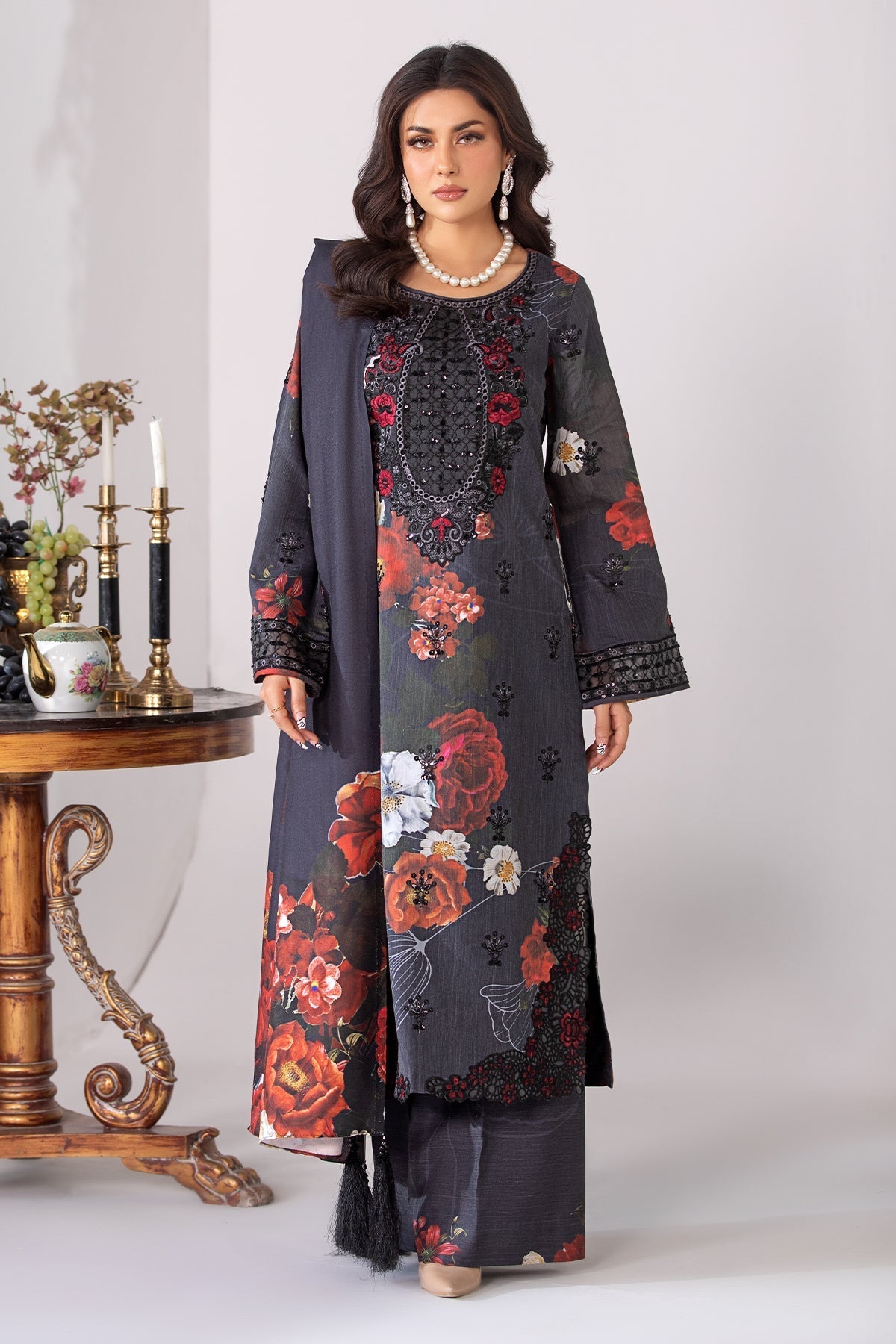 Imrozia Premium | Masakali Winter Pret | I.P-84 Kajal - Designer Dress with Intricate embroidery and embellishments. Shop elegent wedding dress at Maria Faisal.