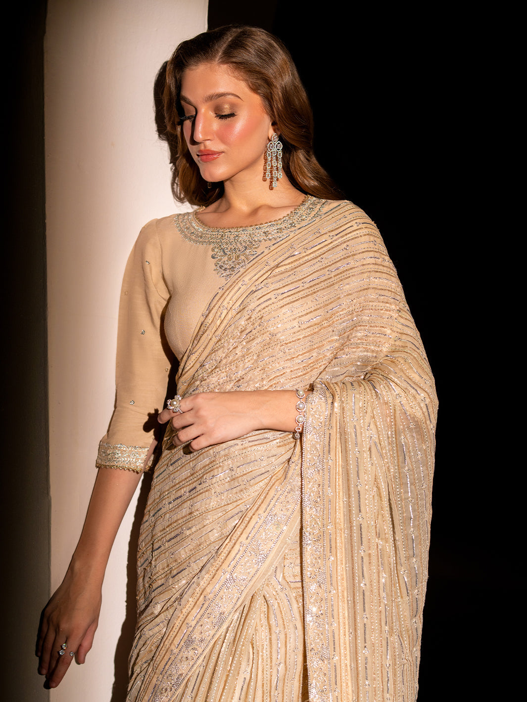Izel | Stardust Luxury Collection | SLC-004-Luna - Designer Dress with Intricate embroidery and embellishments. Shop elegent wedding dress at Maria Faisal.