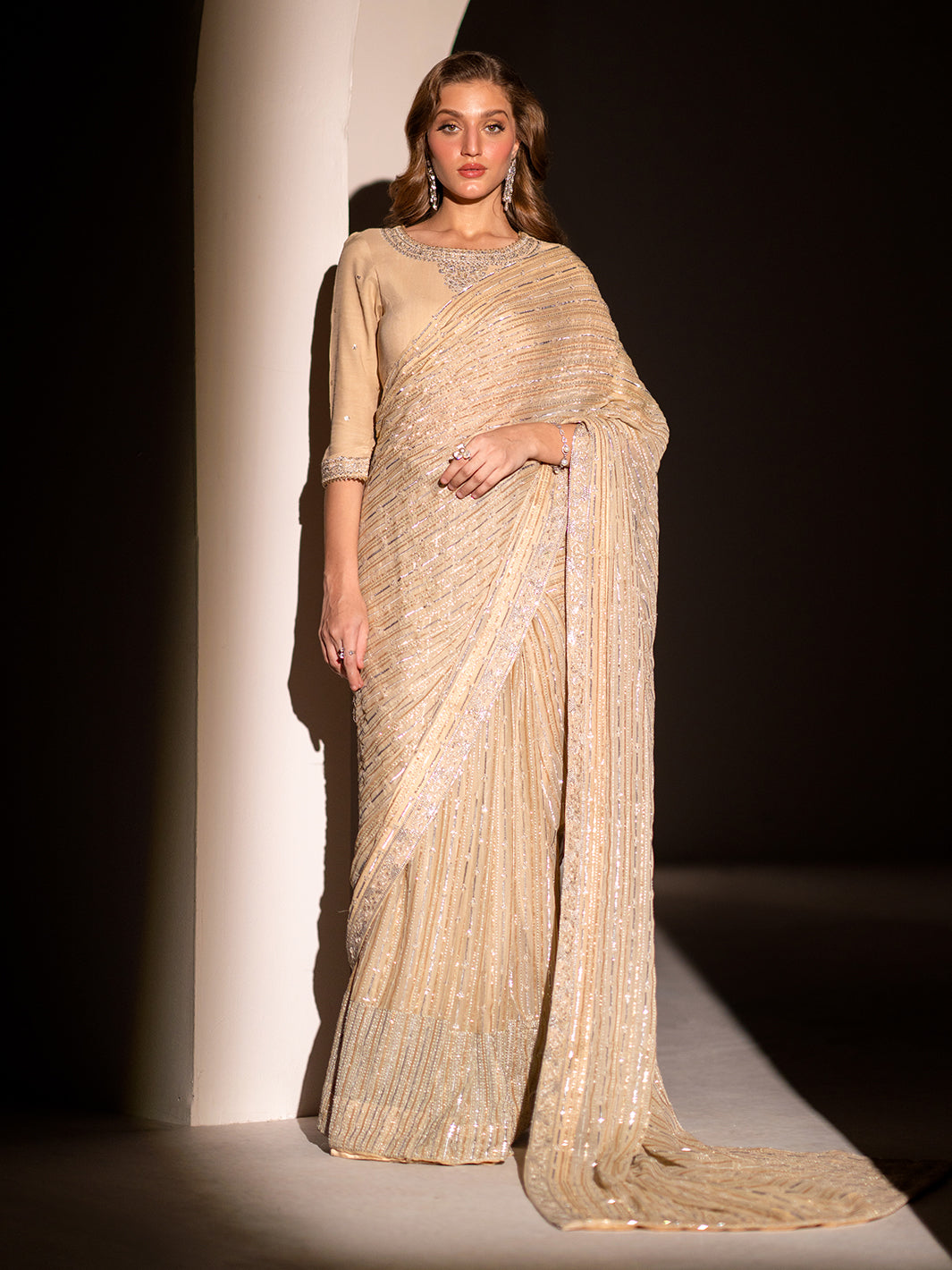 Izel | Stardust Luxury Collection | SLC-004-Luna - Designer Dress with Intricate embroidery and embellishments. Shop elegent wedding dress at Maria Faisal.