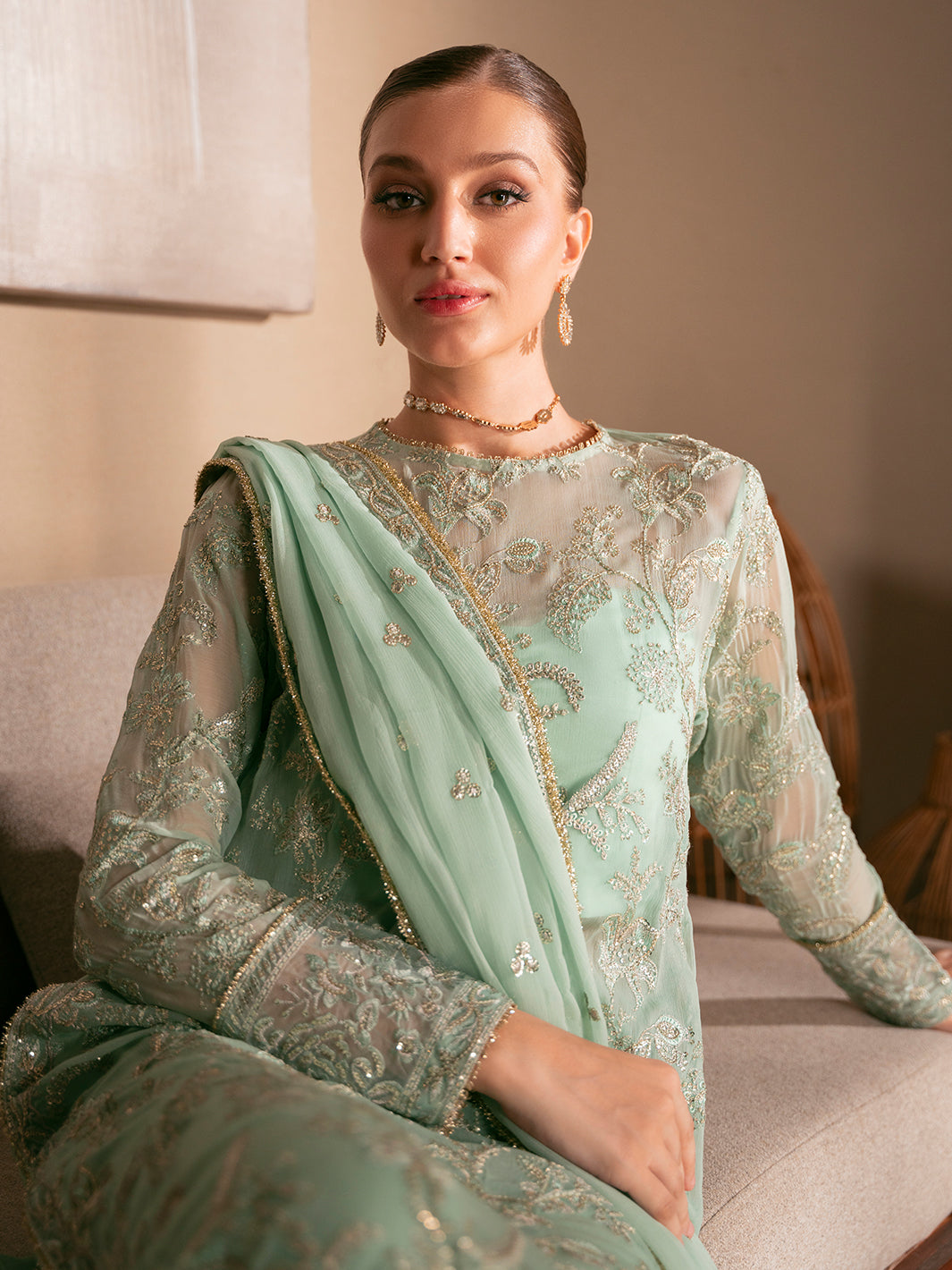 Izel | Stardust Luxury Collection | SLC-008-Nyra - Designer Dress with Intricate embroidery and embellishments. Shop elegent wedding dress at Maria Faisal.